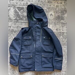 Polar O Pyret Kids Dark Blue Raincoat with removable Hood